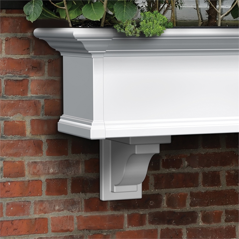 Mayne Yorkshire Traditional Vinyl Decorative Bracket in White (Set of 2)