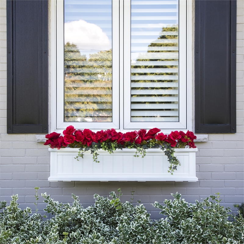 Mayne Cape Cod 4ft Weatherproof Coastal Plastic Window Box in White