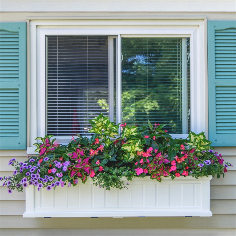 Mayne Cape Cod 4ft Weatherproof Coastal Plastic Window Box in White