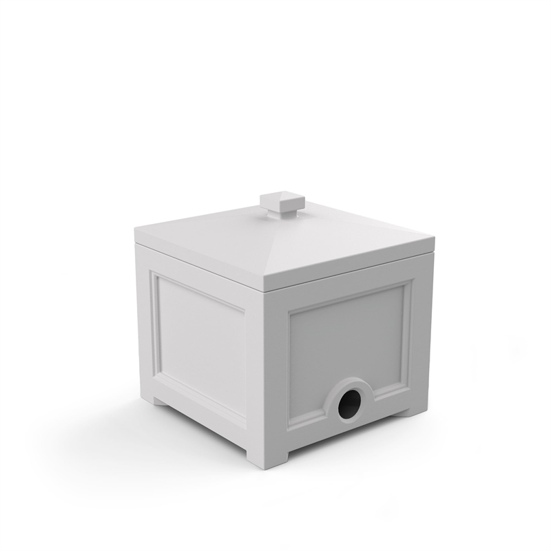 Mayne Fairfield Traditional Plastic Garden Hose Bin in White