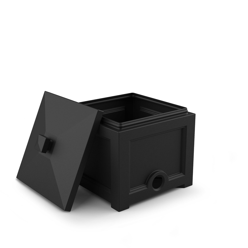Mayne Fairfield Traditional Plastic Garden Hose Bin in Black