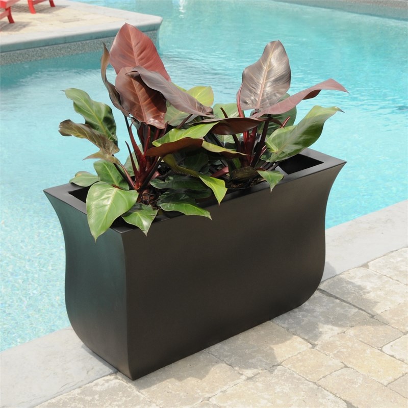 Mayne Valencia 36x16x22 Long Modern Plastic Planter in Espresso