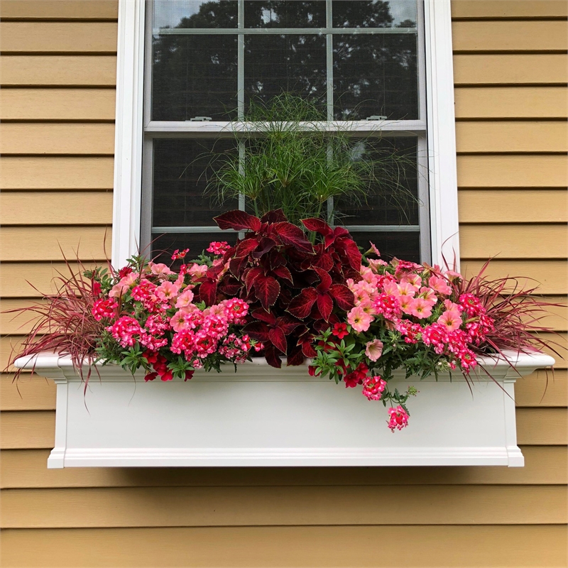 Mayne Yorkshire 4ft Weatherproof Traditional Vinyl Window Box in White