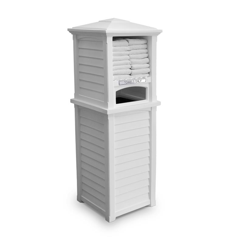 Mayne Lakeland Traditional Plastic Towel Valet Storage in White