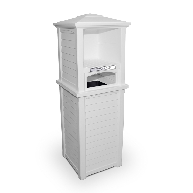 Mayne Lakeland Traditional Plastic Towel Valet Storage in White