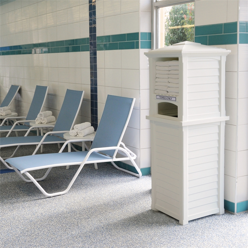 Mayne Lakeland Traditional Plastic Towel Valet Storage in White