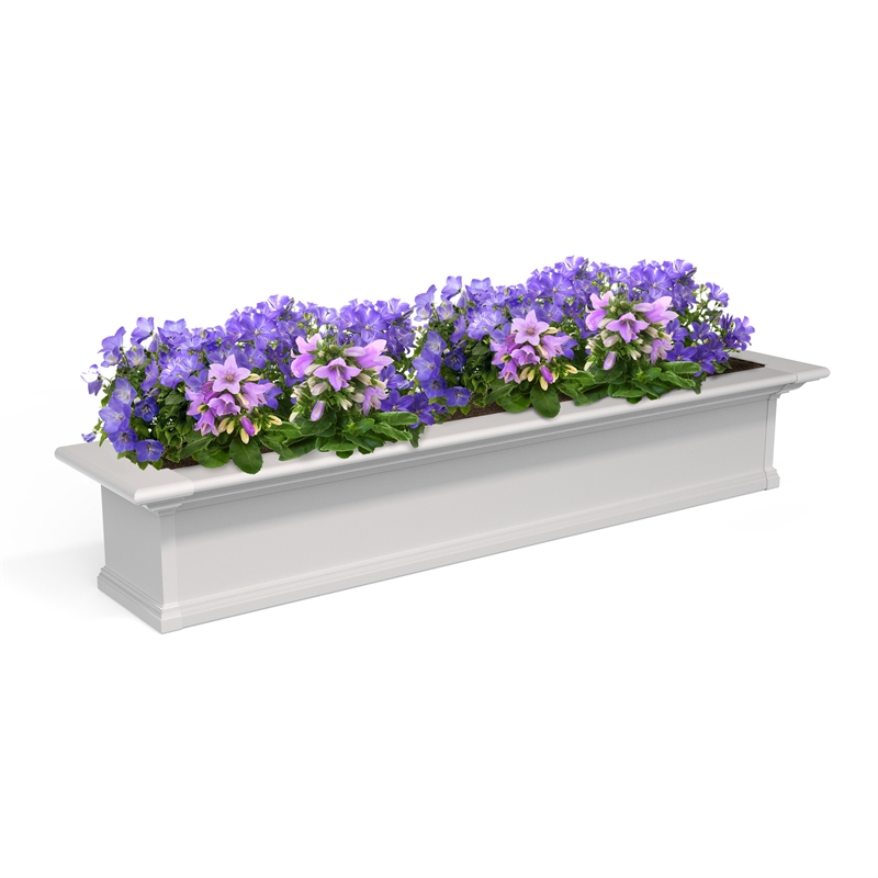 Mayne Yorkshire 5ft Weatherproof Traditional Vinyl Window Box in White