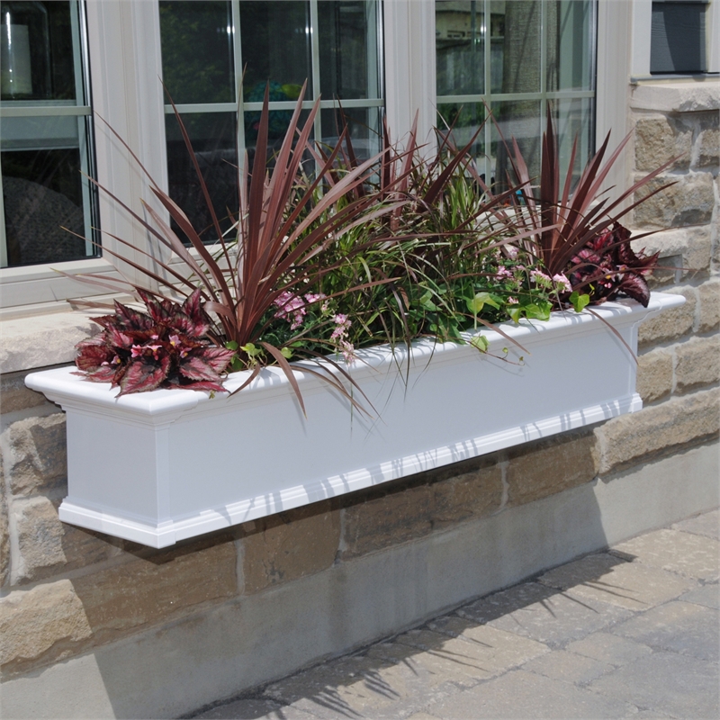 Mayne Yorkshire 5ft Weatherproof Traditional Vinyl Window Box in White