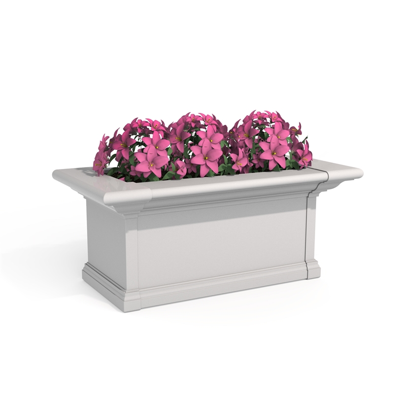 Mayne Yorkshire 2ft Weatherproof Traditional Vinyl Window Box in White