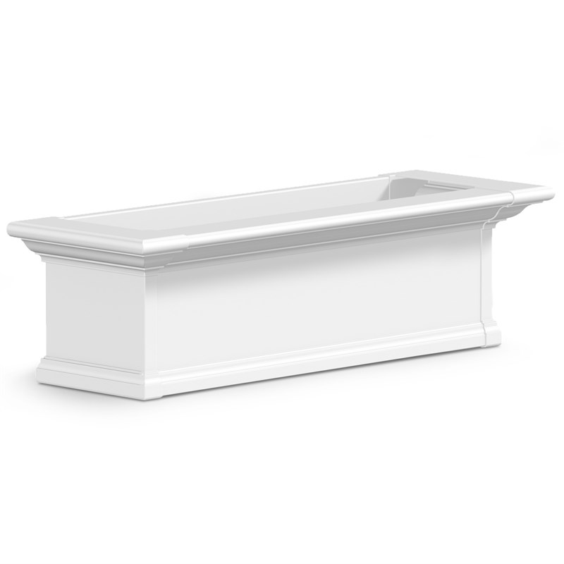 Mayne Yorkshire 3ft Weatherproof Traditional Vinyl Window Box in White
