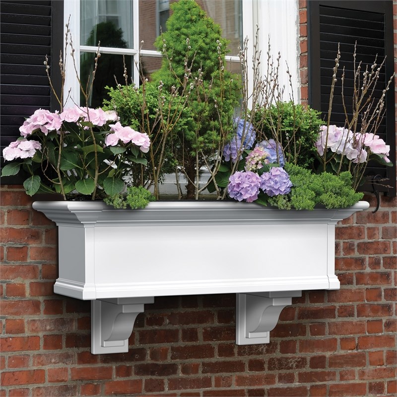 Mayne Yorkshire 3ft Weatherproof Traditional Vinyl Window Box in White