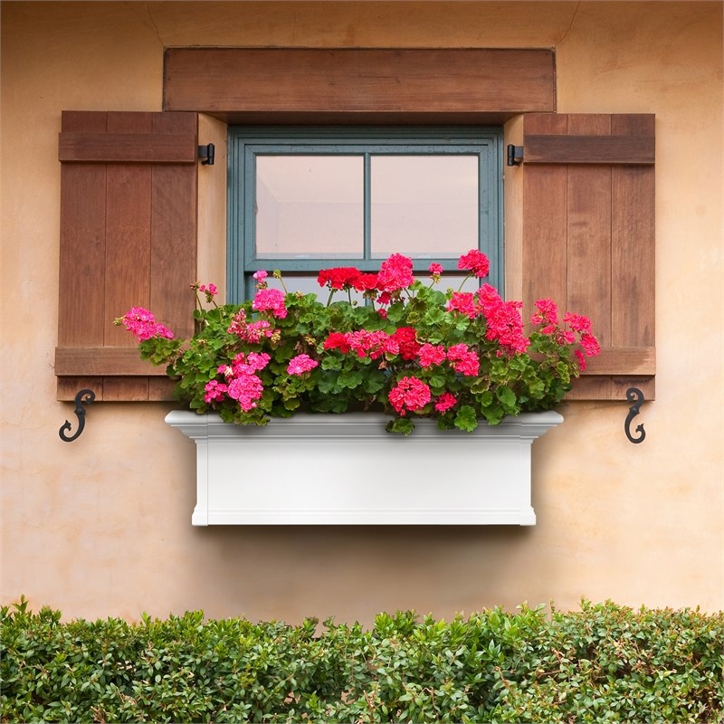 Mayne Yorkshire 3ft Weatherproof Traditional Vinyl Window Box in White