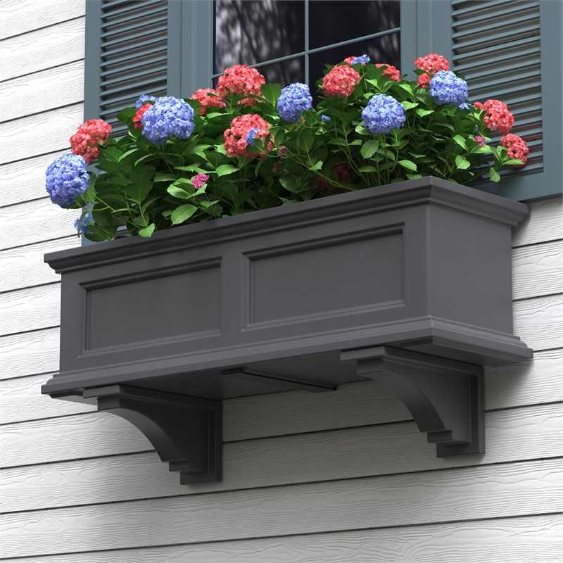 Mayne Fairfield Traditional Plastic Decorative Brackets in Gray (Set of 2)