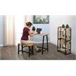 Calico Designs 2-Piece Metal Writing Desk and Bench with Pencil Drawer in Ash