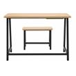 Calico Designs 2-Piece Metal Writing Desk and Bench with Pencil Drawer in Ash