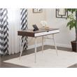 Calico Designs Alcove Wood Laptop Desk with Split Drawer in White/Chestnut