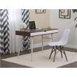 Calico Designs Alcove Wood Laptop Desk with Split Drawer in White/Chestnut