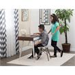 Calico Designs Alcove Wood Laptop Desk with Split Drawer in White/Chestnut