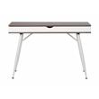 Calico Designs Alcove Wood Laptop Desk with Split Drawer in White/Chestnut