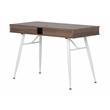 Calico Designs Alcove Wood Laptop Desk with Split Drawer in White/Chestnut