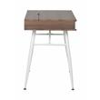 Calico Designs Alcove Wood Laptop Desk with Split Drawer in White/Chestnut