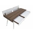 Calico Designs Alcove Wood Laptop Desk with Split Drawer in White/Chestnut