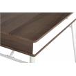 Calico Designs Alcove Wood Laptop Desk with Split Drawer in White/Chestnut
