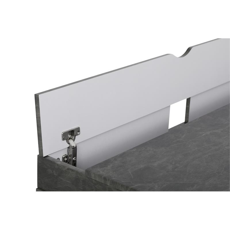 Calico Designs Alcove Wood Laptop Desk with Split Drawer in White/Cement Gray
