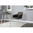 Calico Designs Adelaide Stainless Steel Swivel Accent Chair in White/Dark Gray