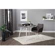 Calico Designs Adelaide Stainless Steel Swivel Accent Chair in White/Dark Gray