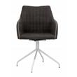 Calico Designs Adelaide Stainless Steel Swivel Accent Chair in White/Dark Gray