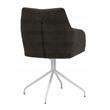 Calico Designs Adelaide Stainless Steel Swivel Accent Chair in White/Dark Gray