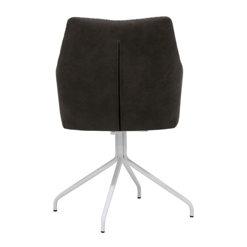 Calico Designs Adelaide Stainless Steel Swivel Accent Chair in White/Dark Gray