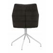 Calico Designs Adelaide Stainless Steel Swivel Accent Chair in White/Dark Gray