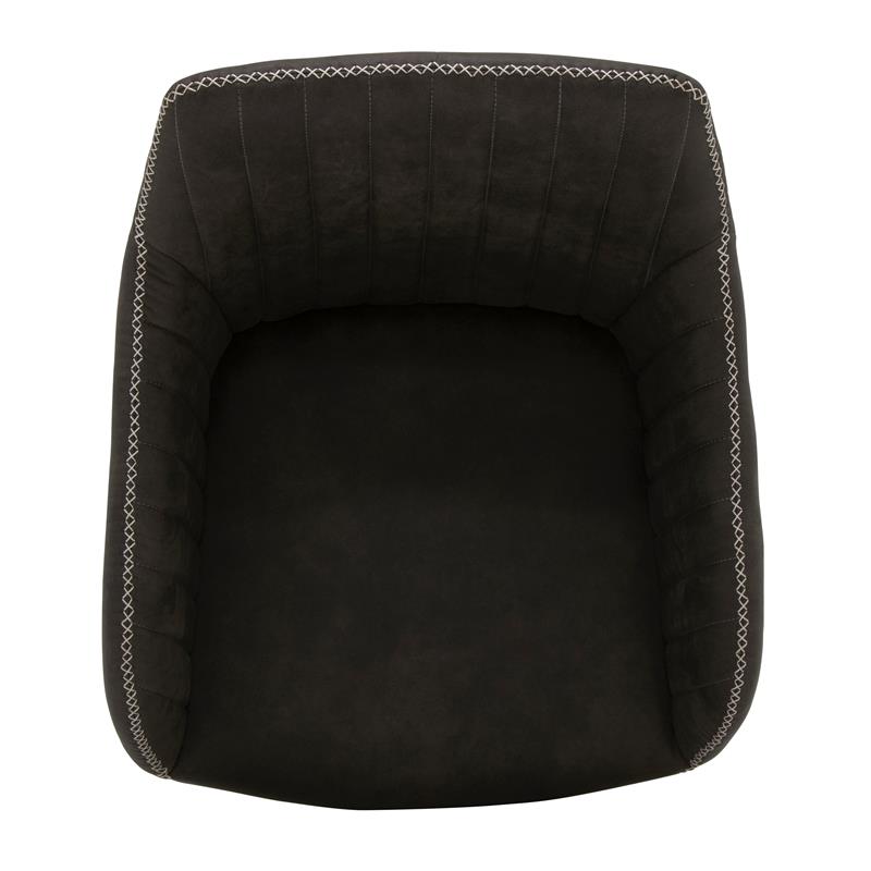 Calico Designs Adelaide Stainless Steel Swivel Accent Chair in White/Dark Gray