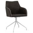 Calico Designs Adelaide Stainless Steel Swivel Accent Chair in White/Dark Gray