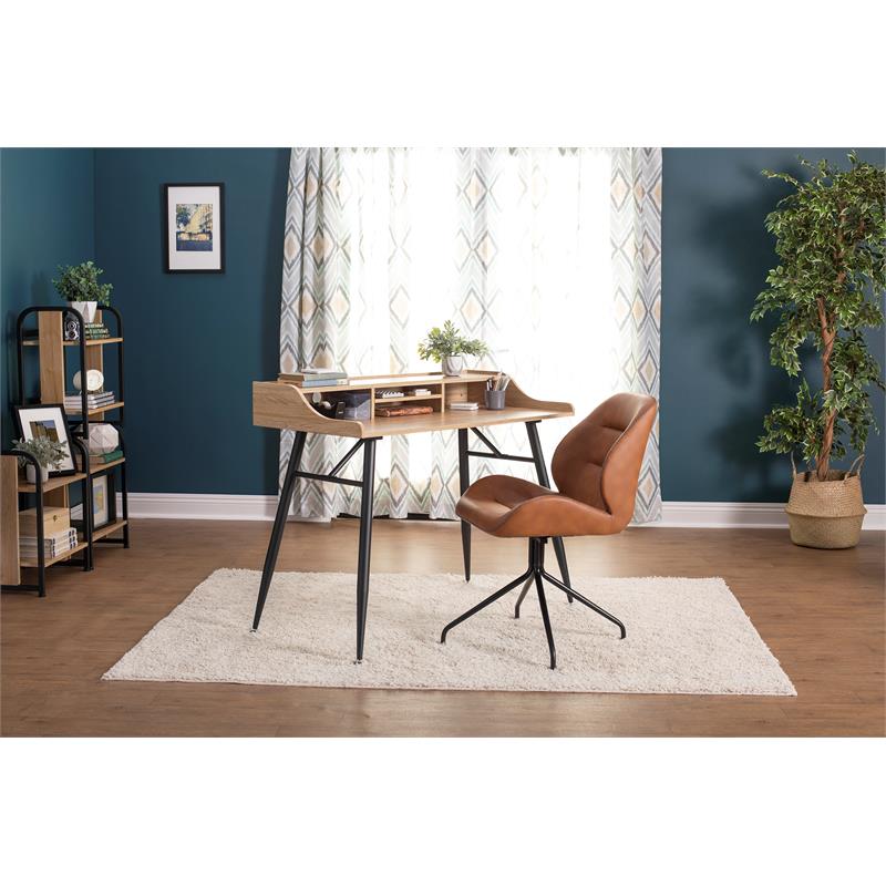 Calico Designs Devonport Stainless Steel Swivel Accent Chair in Antique Copper
