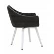 Calico Designs Sydney Stainless Steel Swivel Accent Chair in Patterned Dark Gray