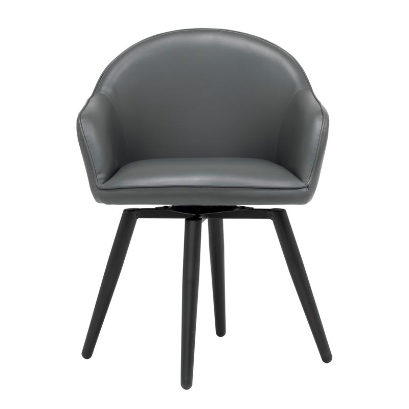 Studio Designs Home Dome Swivel Metal Accent Chair with Arms in Smoke Gray