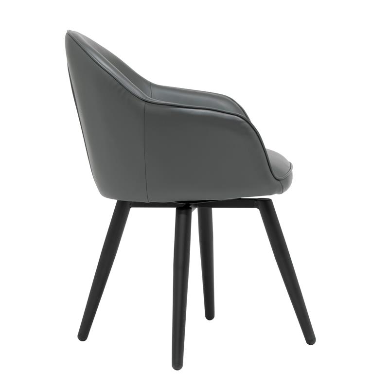 Studio Designs Home Dome Swivel Metal Accent Chair with Arms in Smoke Gray
