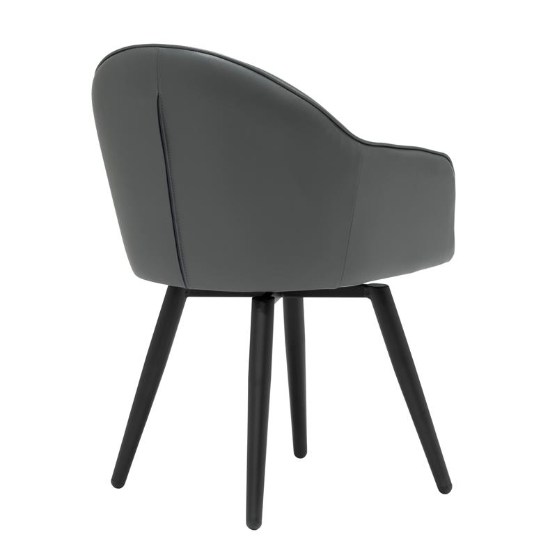 Studio Designs Home Dome Swivel Metal Accent Chair with Arms in Smoke Gray