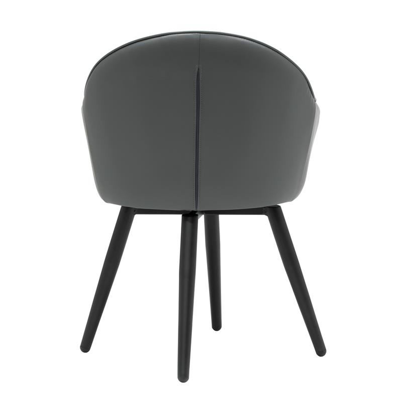 Studio Designs Home Dome Swivel Metal Accent Chair with Arms in Smoke Gray