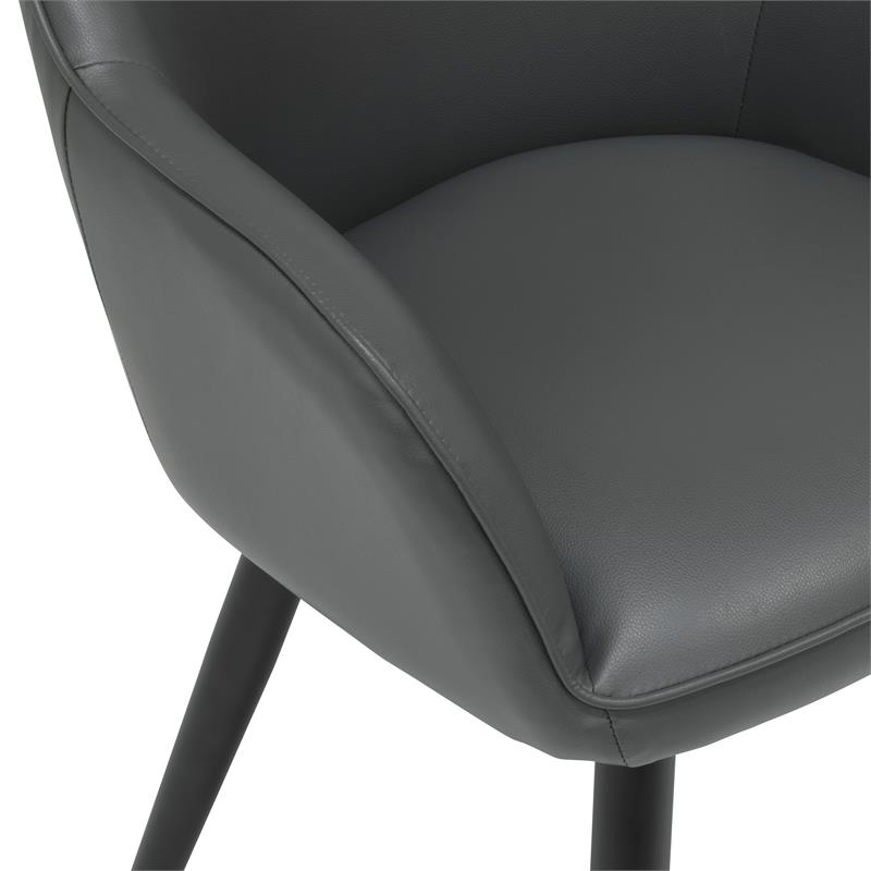 Studio Designs Home Dome Swivel Metal Accent Chair with Arms in Smoke Gray