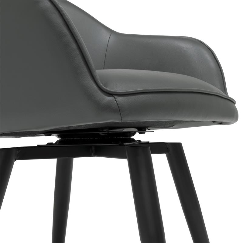 Studio Designs Home Dome Swivel Metal Accent Chair with Arms in Smoke Gray