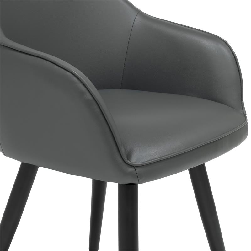 Studio Designs Home Dome Swivel Metal Accent Chair with Arms in Smoke Gray