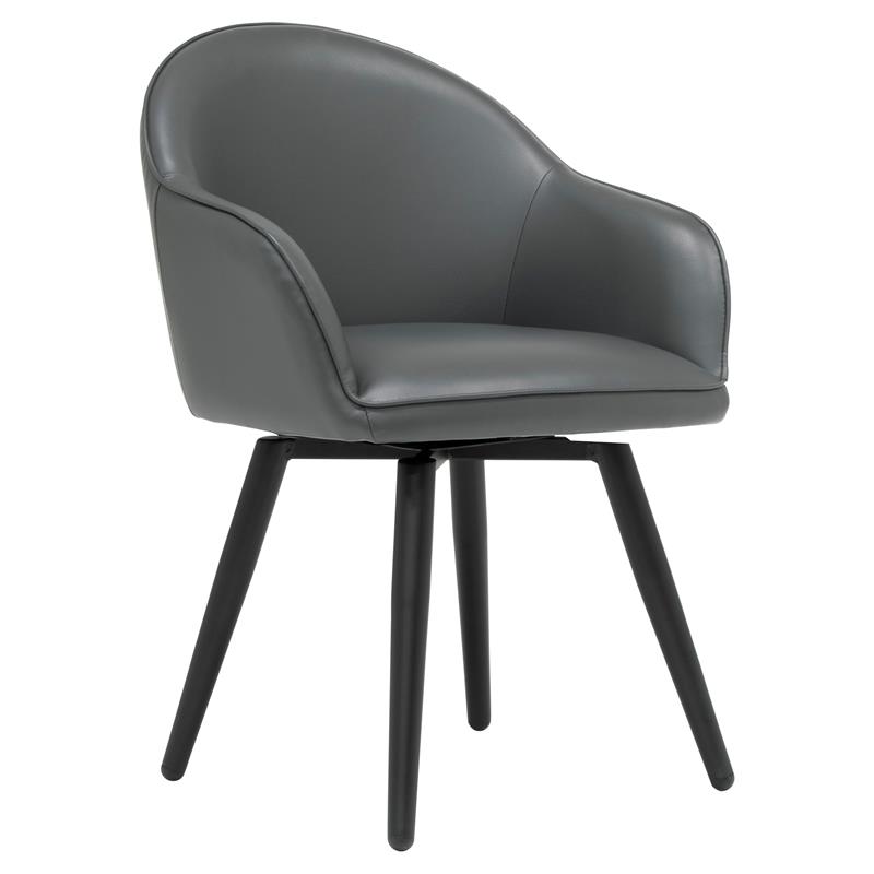 Studio Designs Home Dome Swivel Metal Accent Chair with Arms in Smoke Gray
