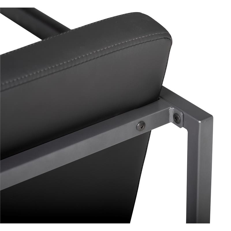 Studio Designs Home Camber Small Metal and Bonded Leather Accent Chair in Black