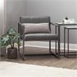 Studio Designs Home Camber Small Metal and Bonded Leather Accent Chair in Gray