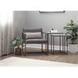 Studio Designs Home Camber Small Metal and Bonded Leather Accent Chair in Gray