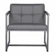 Studio Designs Home Camber Small Metal and Bonded Leather Accent Chair in Gray